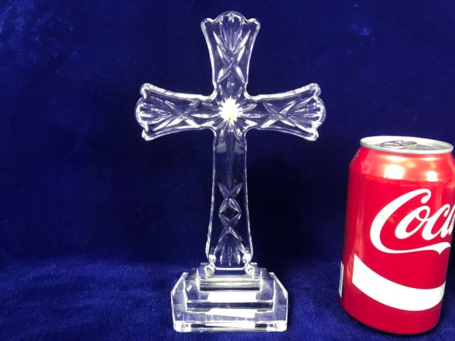 New With Tags Waterford Crystal 8' Standing Cross Figurine [Photo 1]