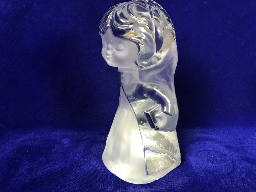 VIKING Frosted Glass Figurine Kissing Girl [Photo 6]