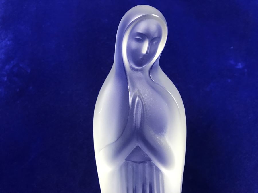 Lalique Crystal Virgin Mary With Hands Together Figurine [Photo 6]