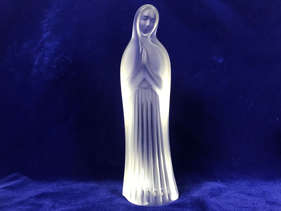 Lalique Crystal Virgin Mary With Hands Together Figurine [Photo 7]