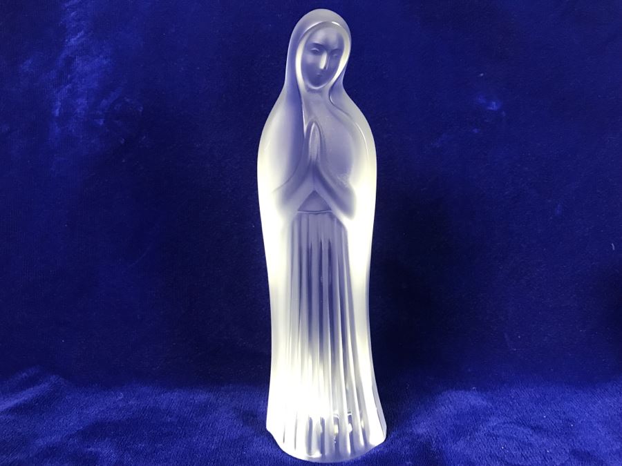 Lalique Crystal Virgin Mary With Hands Together Figurine [Photo 1]
