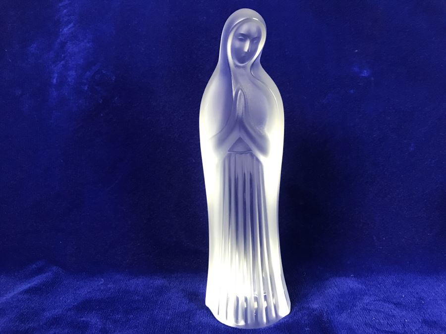 Lalique Crystal Virgin Mary With Hands Together Figurine [Photo 5]