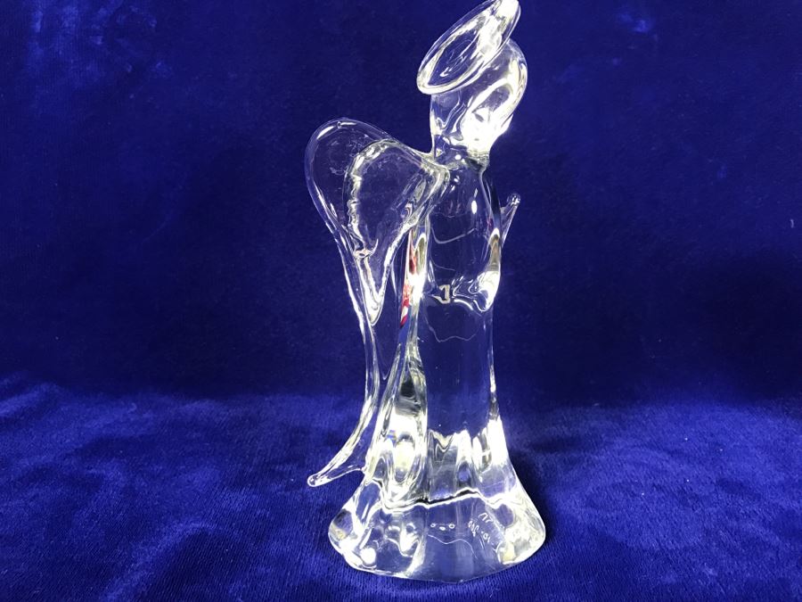 Signed Fm Art Crystal Ronneby Sweden Angel Figurine [Photo 9]