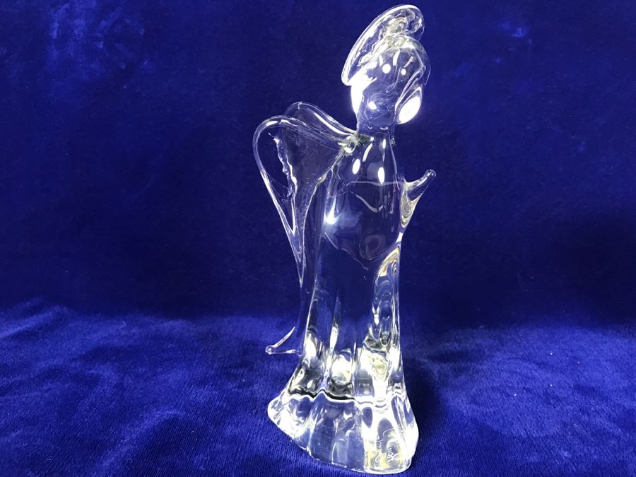 Signed Fm Art Crystal Ronneby Sweden Angel Figurine [Photo 10]