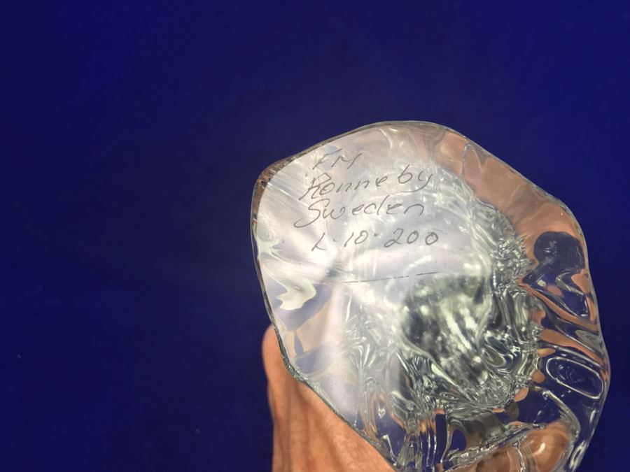 Signed Fm Art Crystal Ronneby Sweden Angel Figurine [Photo 12]