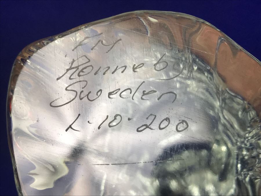 Signed Fm Art Crystal Ronneby Sweden Angel Figurine [Photo 13]