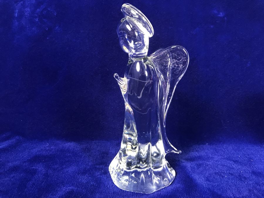 Signed Fm Art Crystal Ronneby Sweden Angel Figurine [Photo 6]