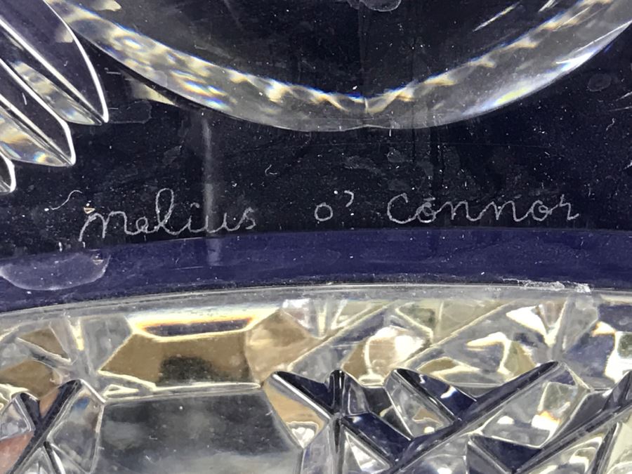 Large Signed Footed Crystal Bowl Celtic Melius O' Connor By Celtic Crystal of Ireland [Photo 11]