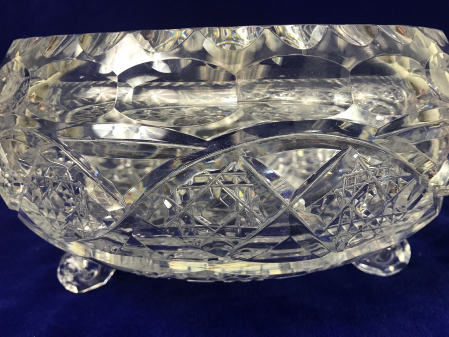 Large Signed Footed Crystal Bowl Celtic Melius O' Connor By Celtic Crystal of Ireland [Photo 4]