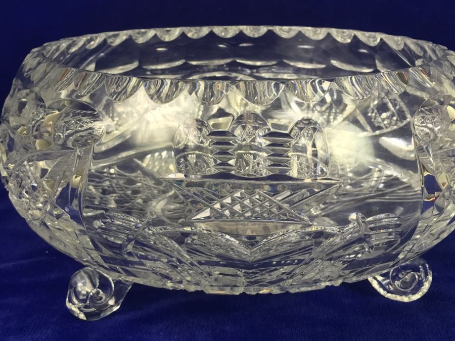Large Signed Footed Crystal Bowl Celtic Melius O' Connor By Celtic Crystal of Ireland [Photo 15]