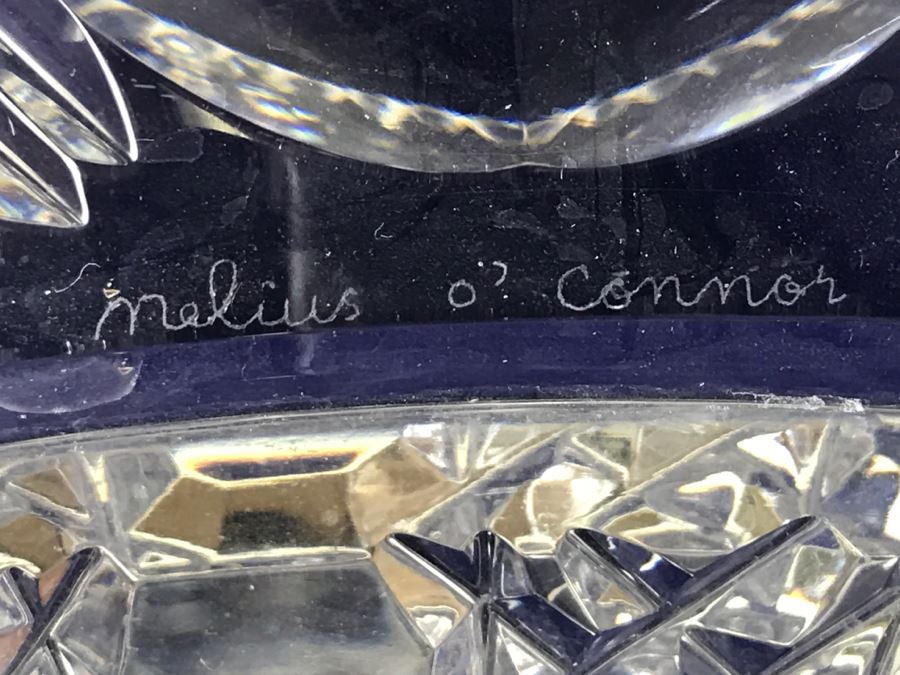Large Signed Footed Crystal Bowl Celtic Melius O' Connor By Celtic Crystal of Ireland [Photo 10]