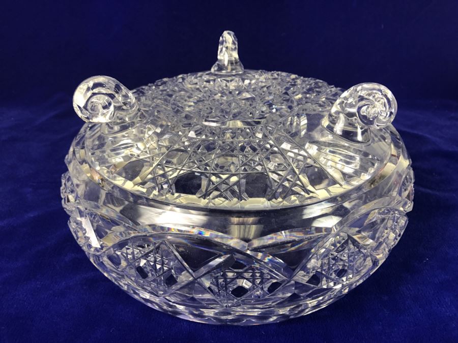 Large Signed Footed Crystal Bowl Celtic Melius O' Connor By Celtic Crystal of Ireland [Photo 7]