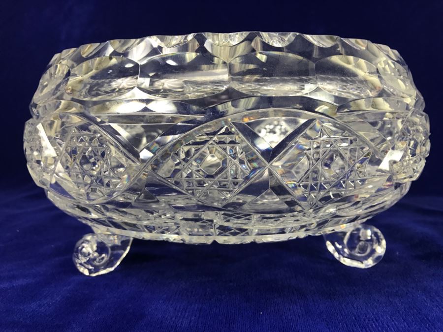 Large Signed Footed Crystal Bowl Celtic Melius O' Connor By Celtic Crystal of Ireland [Photo 3]