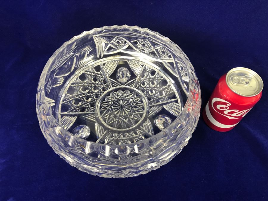 Large Signed Footed Crystal Bowl Celtic Melius O' Connor By Celtic Crystal of Ireland [Photo 2]
