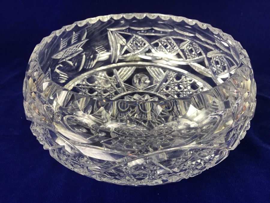 Large Signed Footed Crystal Bowl Celtic Melius O' Connor By Celtic Crystal of Ireland [Photo 5]