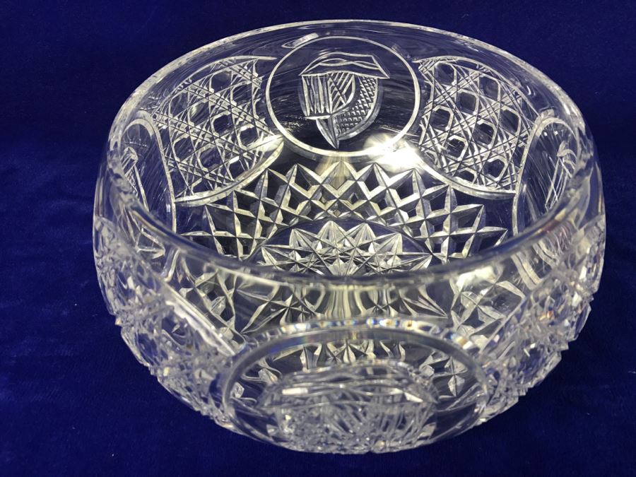 Large Signed Crystal Bowl Celtic Melius O' Connor By Celtic Crystal of Ireland [Photo 6]