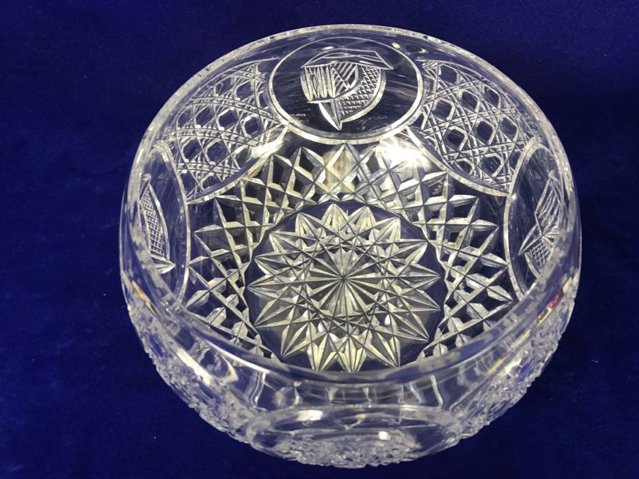 Large Signed Crystal Bowl Celtic Melius O' Connor By Celtic Crystal of Ireland [Photo 7]