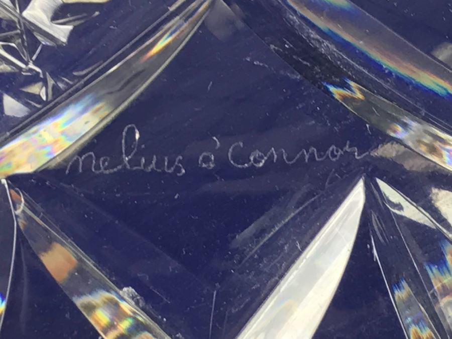 Large Signed Crystal Bowl Celtic Melius O' Connor By Celtic Crystal of Ireland [Photo 12]