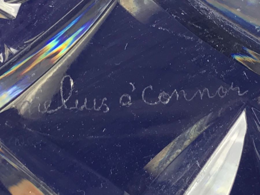 Large Signed Crystal Bowl Celtic Melius O' Connor By Celtic Crystal of Ireland [Photo 11]