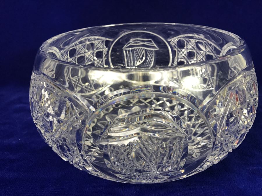 Large Signed Crystal Bowl Celtic Melius O' Connor By Celtic Crystal of Ireland [Photo 5]