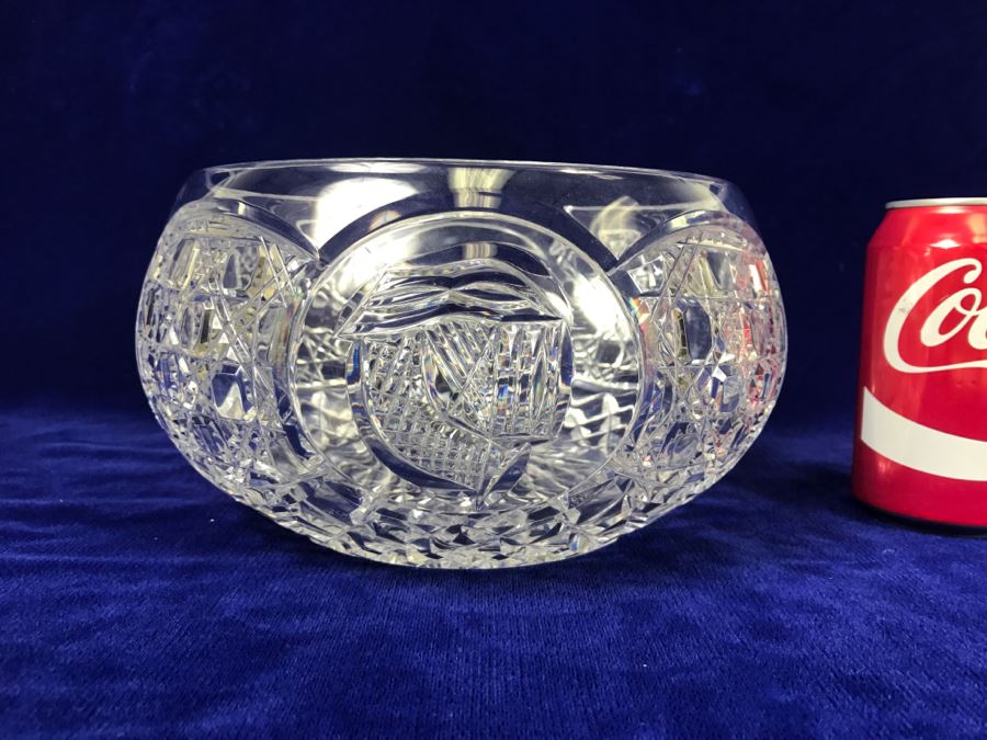 Large Signed Crystal Bowl Celtic Melius O' Connor By Celtic Crystal of Ireland [Photo 1]