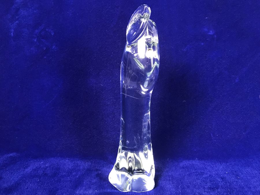 Signed Fm Art Crystal Ronneby Sweden Madonna Mother And Child Figurine [Photo 9]