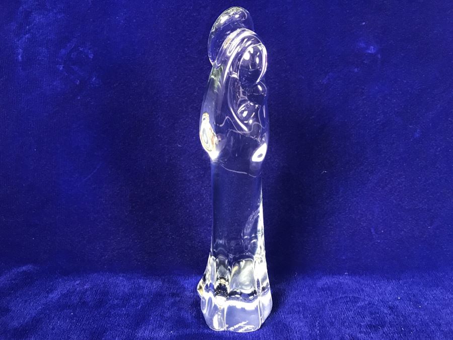 Signed Fm Art Crystal Ronneby Sweden Madonna Mother And Child Figurine [Photo 8]