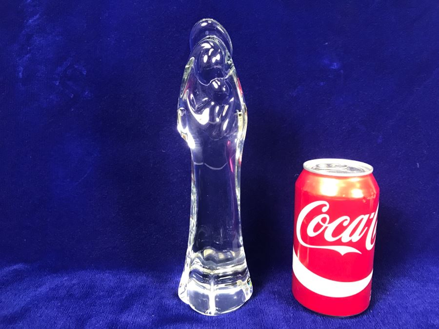 Signed Fm Art Crystal Ronneby Sweden Madonna Mother And Child Figurine [Photo 1]