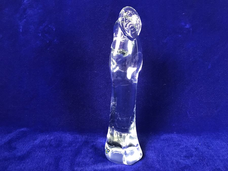 Signed Fm Art Crystal Ronneby Sweden Madonna Mother And Child Figurine [Photo 10]