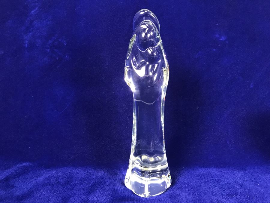 Signed Fm Art Crystal Ronneby Sweden Madonna Mother And Child Figurine [Photo 4]