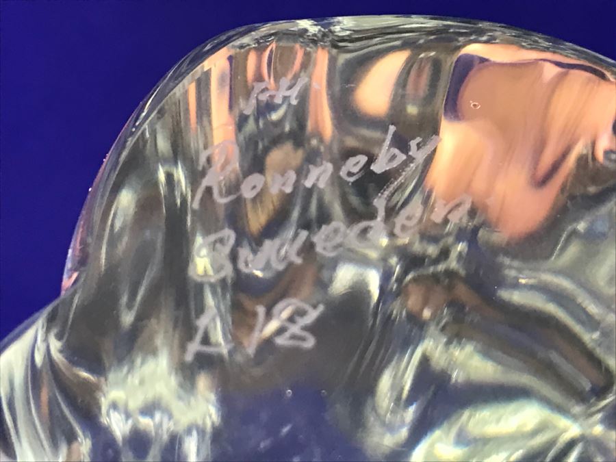 Signed Fm Art Crystal Ronneby Sweden Madonna Mother And Child Figurine [Photo 2]