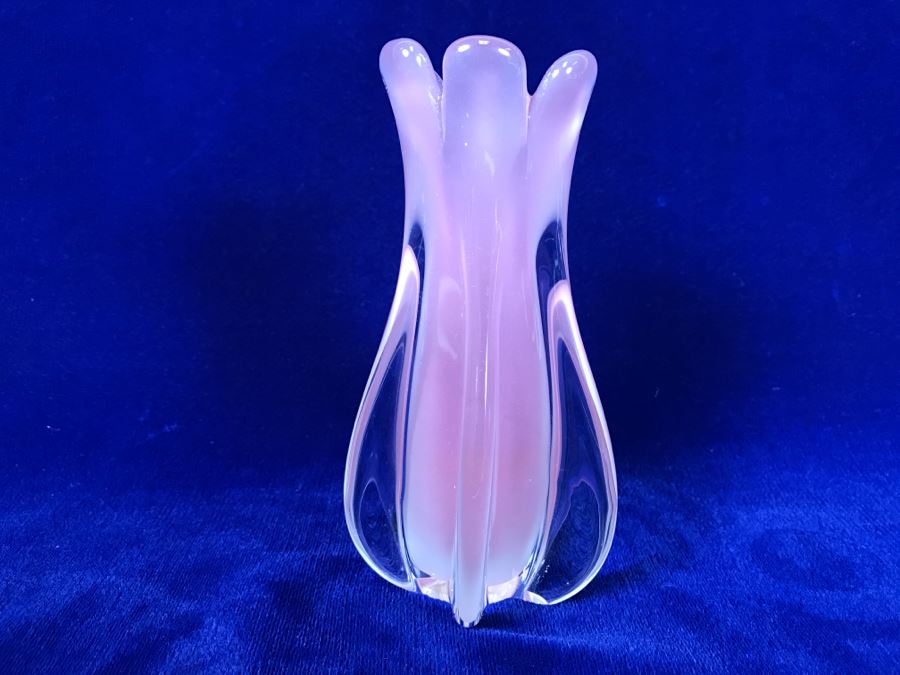 Pink Murano Art Glass Vase Made In Italy [Photo 4]