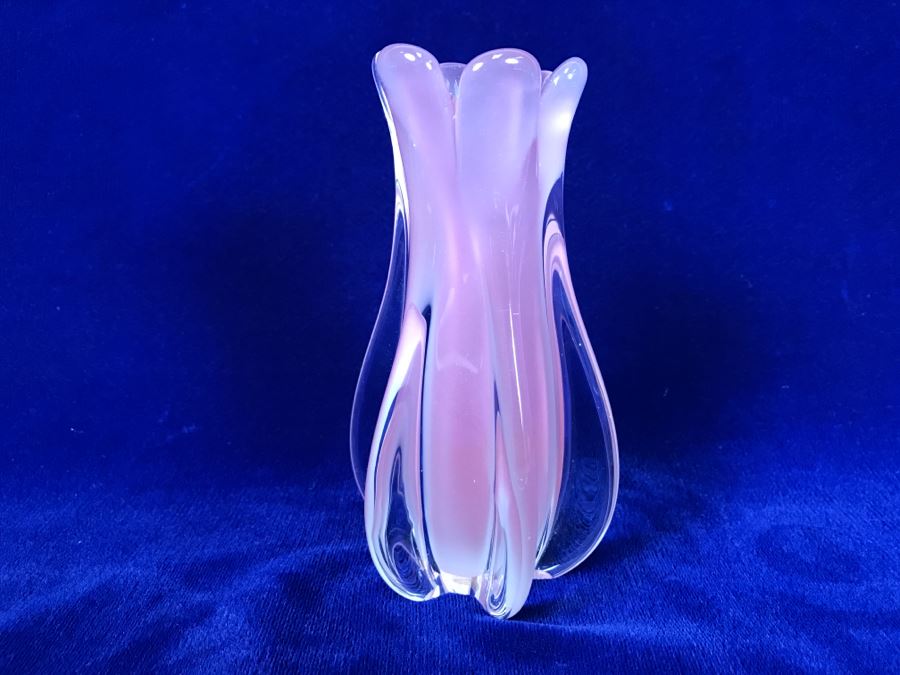Pink Murano Art Glass Vase Made In Italy [Photo 6]