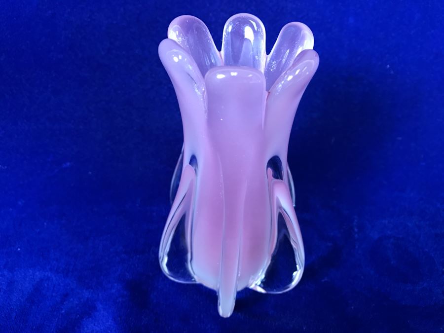 Pink Murano Art Glass Vase Made In Italy [Photo 5]