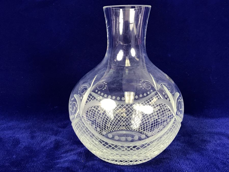 Stunning Cut Glass Vessel Hand Made In Hungary [Photo 4]