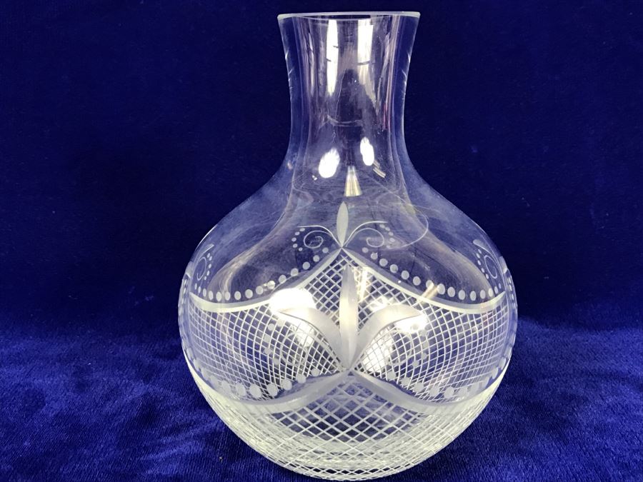 Stunning Cut Glass Vessel Hand Made In Hungary [Photo 5]
