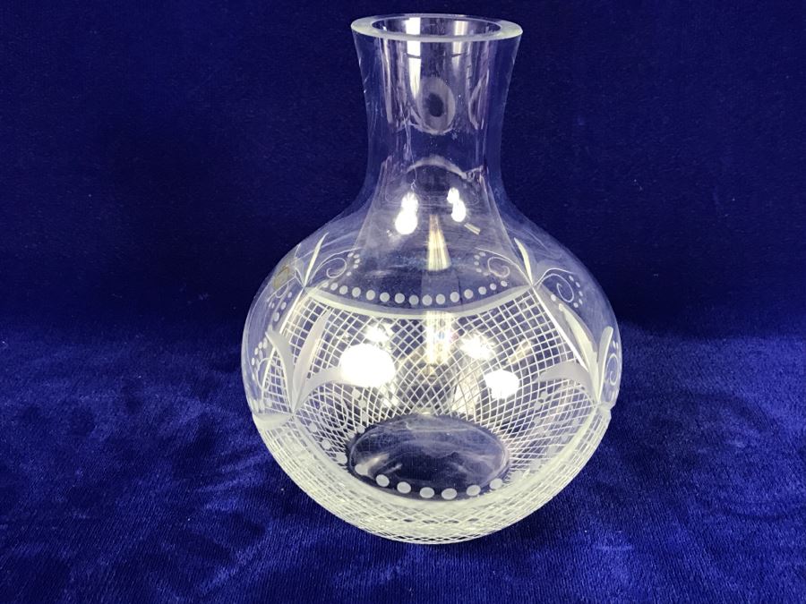Stunning Cut Glass Vessel Hand Made In Hungary [Photo 7]