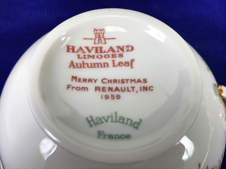 Coffee Service China Set Haviland Limoges Autumn Leaf France 'Merry Christmas From Renault, Inc 1959' [Photo 2]