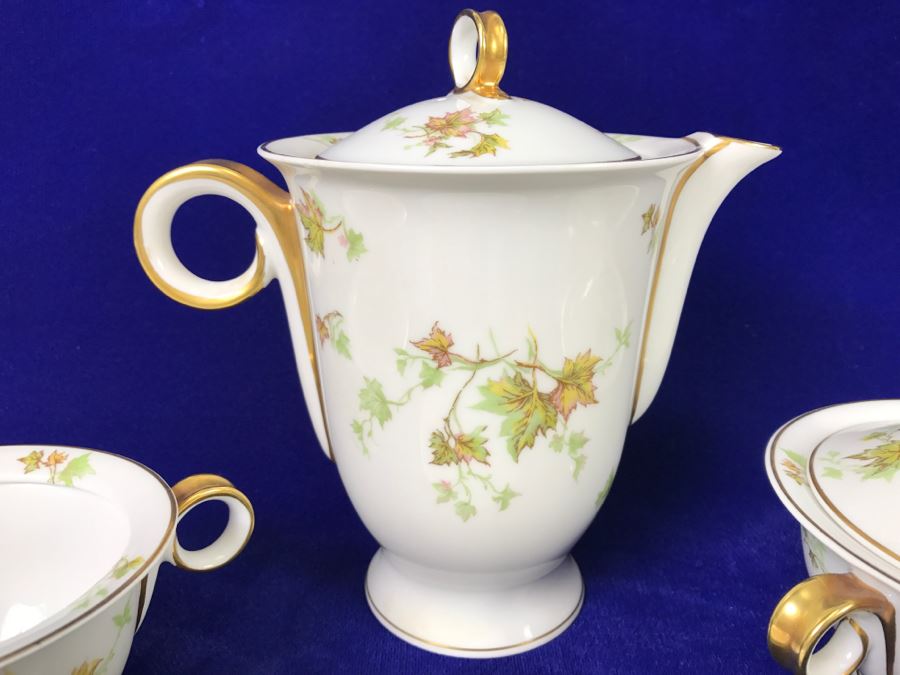 Coffee Service China Set Haviland Limoges Autumn Leaf France 'Merry Christmas From Renault, Inc 1959' [Photo 6]