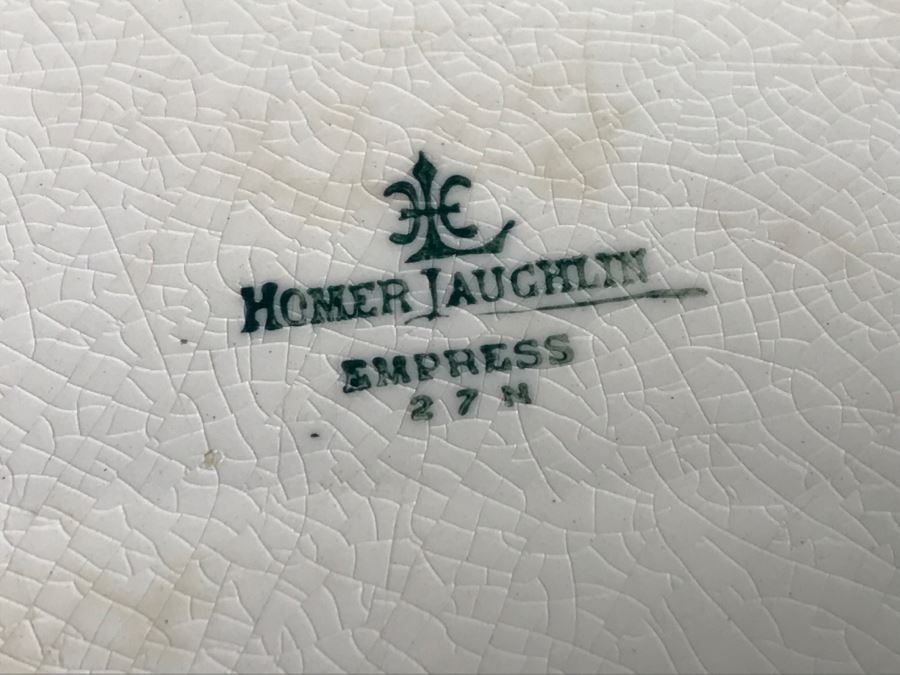 (2) Vintage China Serving Platters W. H. Grindley & Co Windsor Ivory England And Homer Laughlin Empress [Photo 3]