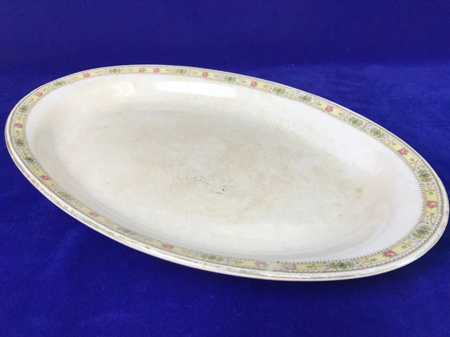 (2) Vintage China Serving Platters W. H. Grindley & Co Windsor Ivory England And Homer Laughlin Empress [Photo 9]