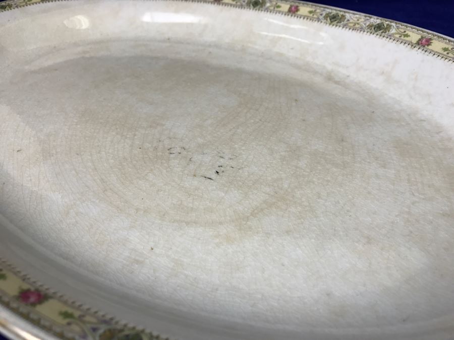 (2) Vintage China Serving Platters W. H. Grindley & Co Windsor Ivory England And Homer Laughlin Empress [Photo 11]