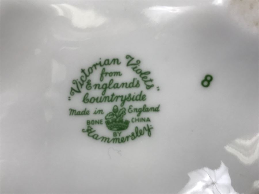 Bone China Set By Hammersley 'Victorian Violets' Made In England Plus Piece Of China In Same Pattern Made In Occupied Japan [Photo 27]