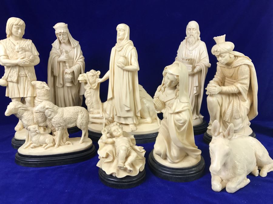 Set Of Large Nativity Scene Figurines By Bianchi G. Ruggeri Made In Italy [Photo 1]