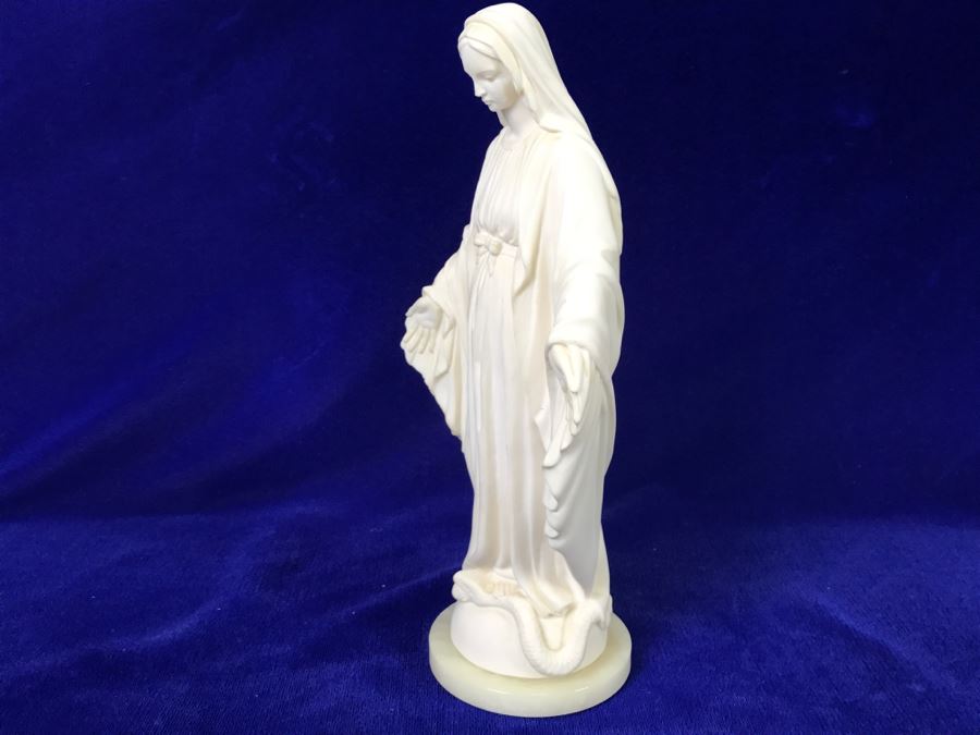 A. Giannelli Signed Virgin Mary Statue/Figurine Made In Italy Marble Base [Photo 7]