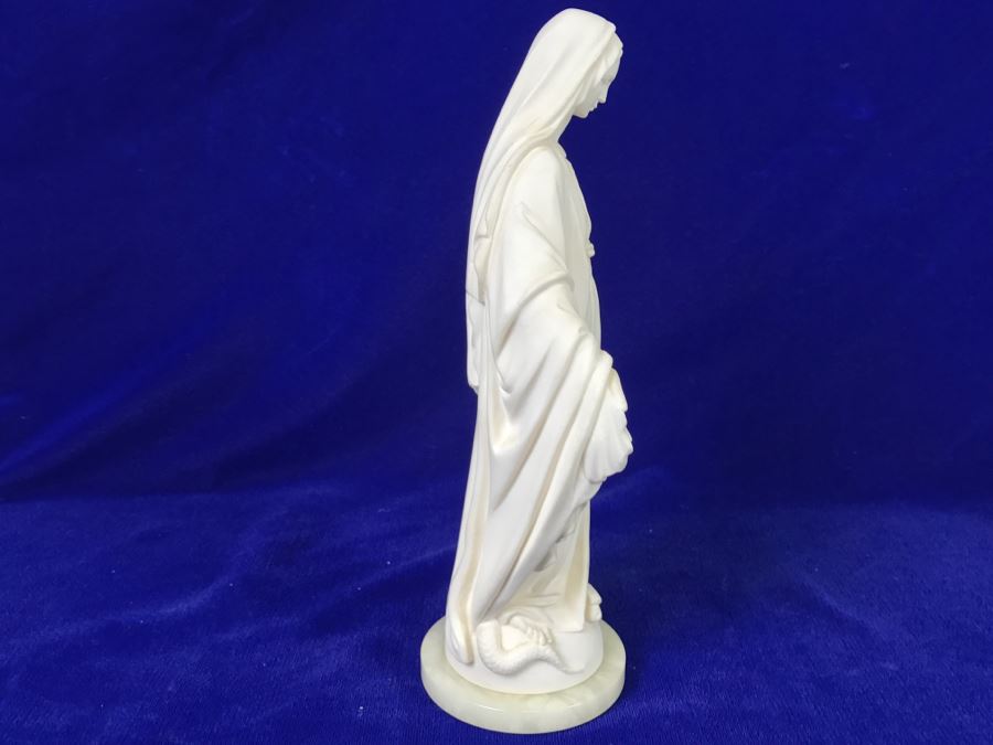 A. Giannelli Signed Virgin Mary Statue/Figurine Made In Italy Marble Base