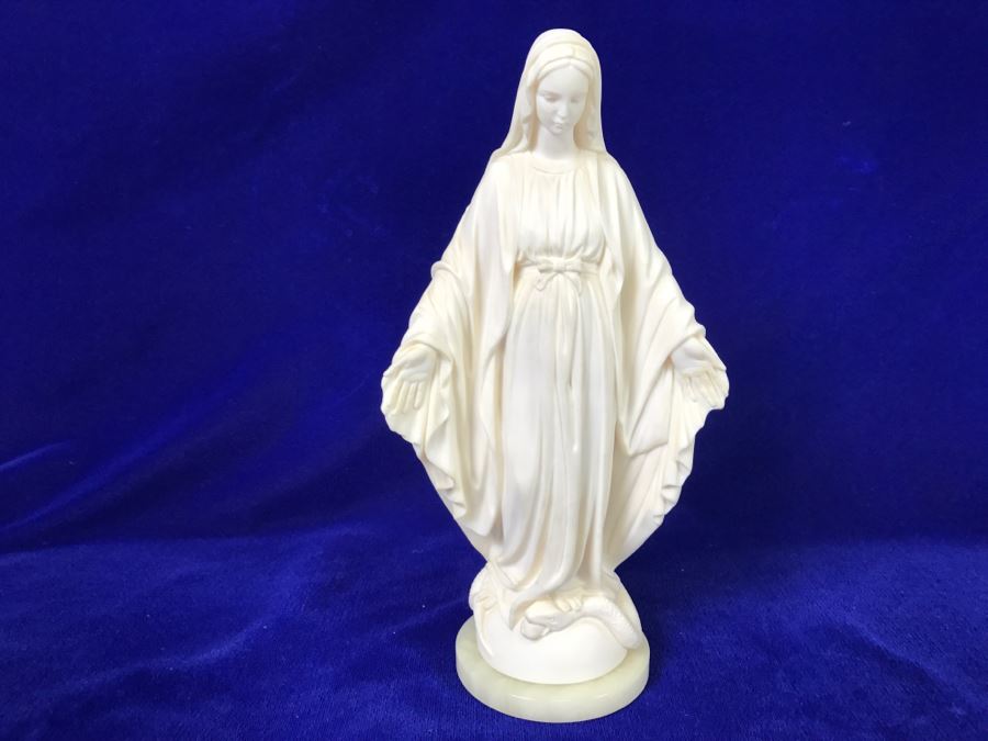 A. Giannelli Signed Virgin Mary Statue/Figurine Made In Italy Marble Base [Photo 3]
