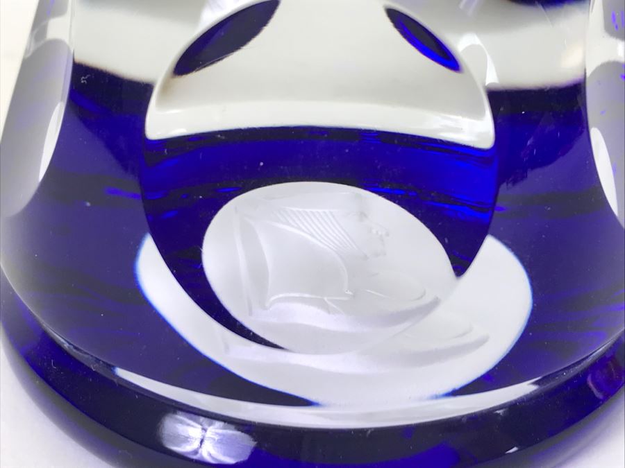 Schmid Cobalt Blue and White Sister Berta Hummel Paperweight France [Photo 7]
