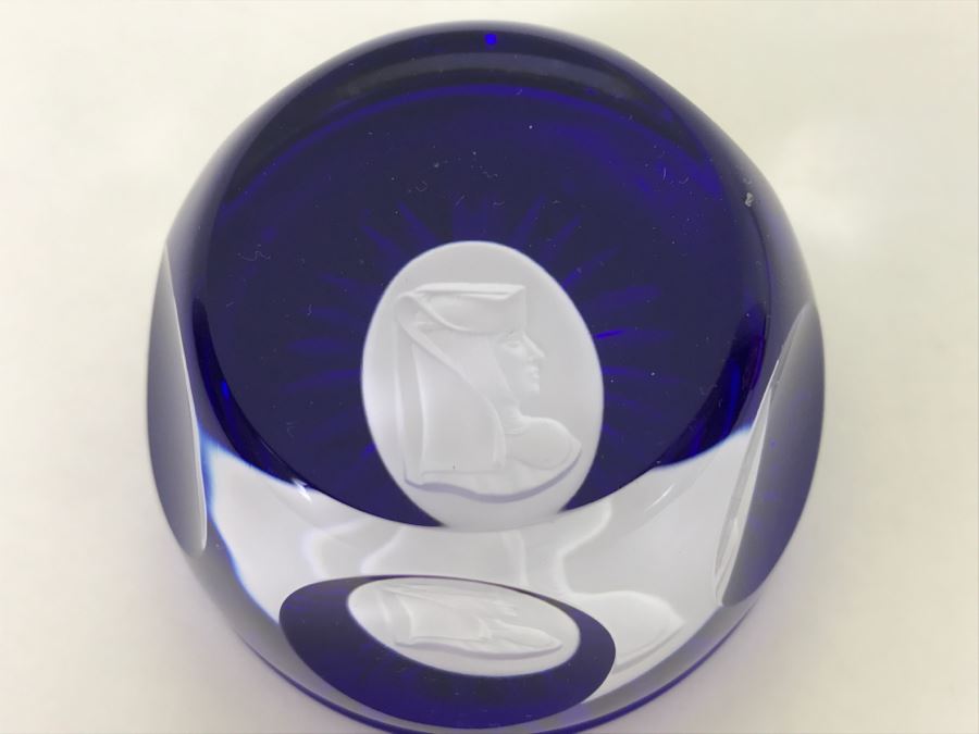 Schmid Cobalt Blue and White Sister Berta Hummel Paperweight France [Photo 6]