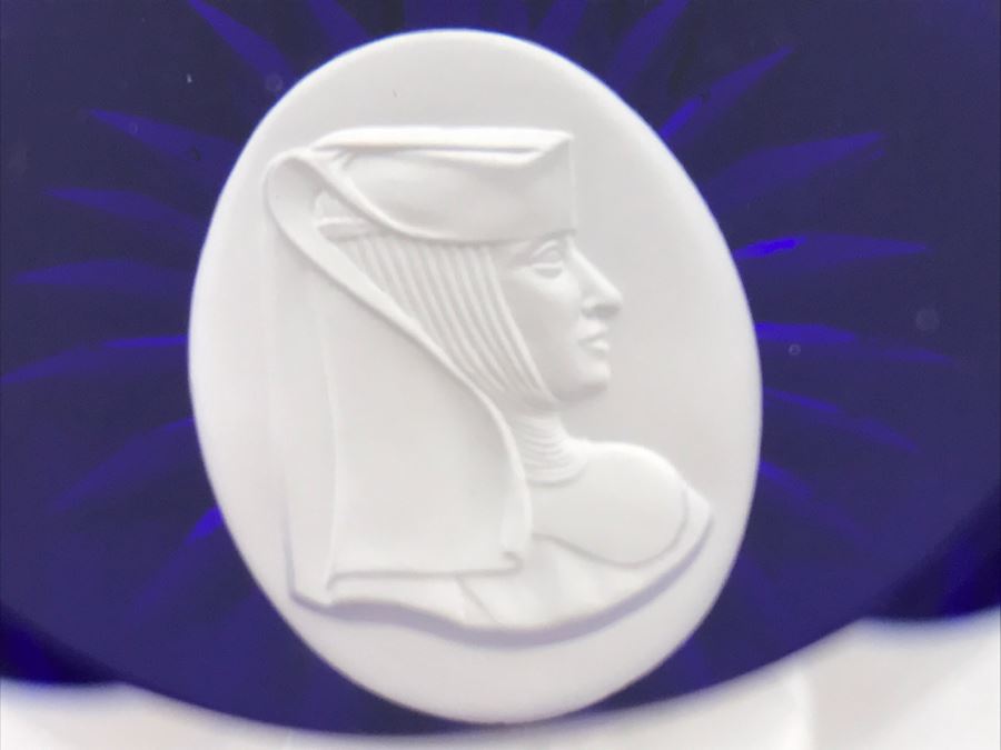 Schmid Cobalt Blue and White Sister Berta Hummel Paperweight France [Photo 2]